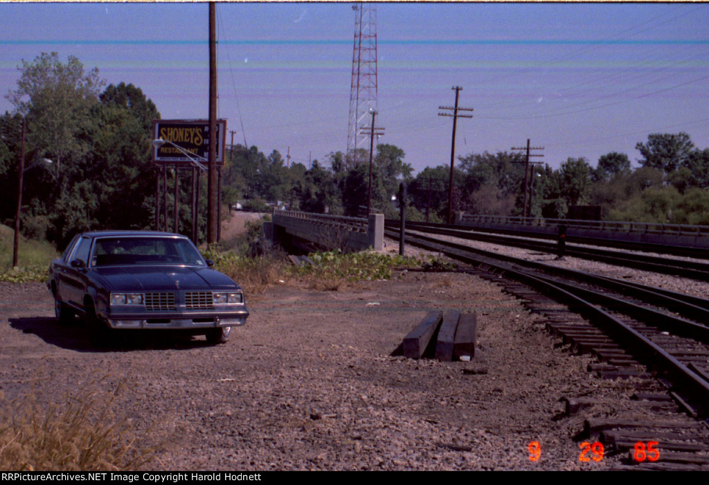 The view northbound across Capital Blvd on Seaboard tracks